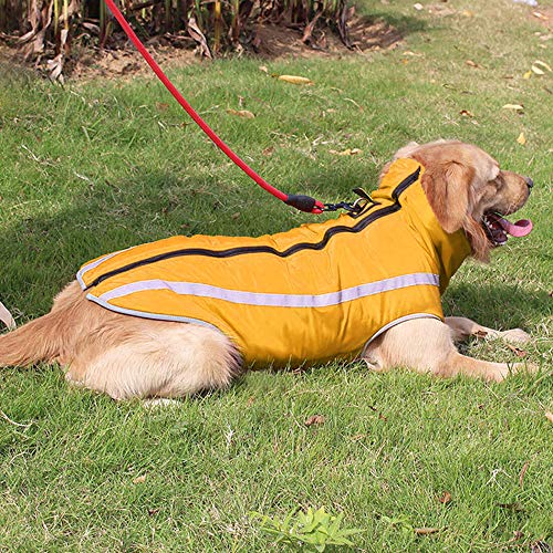 Idepet Abrigo Impermeable para Perros Chaqueta cálida de Invierno, Chaqueta para Perros a Prueba de Viento para Perros pequeños medianos Grandes con Orificio para el arnés XL-6XL