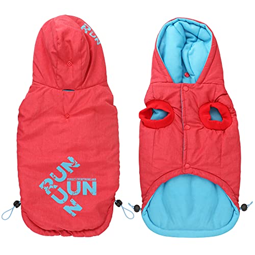 Idepet Abrigo Impermeable para Perros, Chaqueta cálida de Invierno para Mascotas, Chaleco, Algodón para Exteriores, Sudadera con Capucha para Perros, Ropa para Perros pequeños, medianos, Gatos