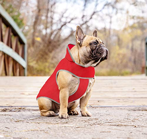 Idepet Abrigo Impermeable para Perros, Chaqueta cálida para Mascotas, Ropa a Prueba de Viento, Chaleco para Perros, Ropa para Mascotas, Traje con Capucha, con Orificio para el arnés