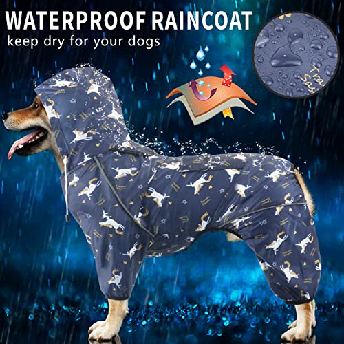 Idepet Impermeable para Perros con Capucha y Cuello, Poncho Impermeable para Lluvia para Perros Chaqueta Impermeable para Lluvia con Capucha para Perros pequeños, medianos y Grandes