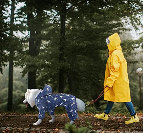 Idepet Impermeable para Perros con Capucha y Cuello, Poncho Impermeable para Lluvia para Perros Chaqueta Impermeable para Lluvia con Capucha para Perros pequeños, medianos y Grandes