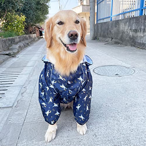 Idepet Impermeable para Perros con Capucha y Cuello, Poncho Impermeable para Lluvia para Perros Chaqueta Impermeable para Lluvia con Capucha para Perros pequeños, medianos y Grandes