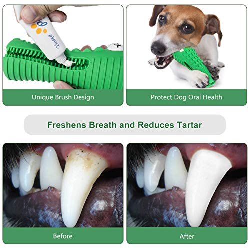 Idepet Juguetes para Perros, Cepillo de Dientes para Perros no tóxico Juguete para Masticar Juguetes interactivos Juego de Entrenamiento IQ Juguete Cuidado Dental Limpieza de Dientes (Verde)