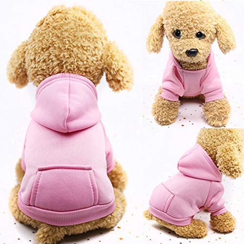 Idepet Perro Gato Sudadera con Capucha Mascota Cálido Abrigo de Invierno Ropa de algodón para Perros con Bolsillo Exterior para Perros pequeños