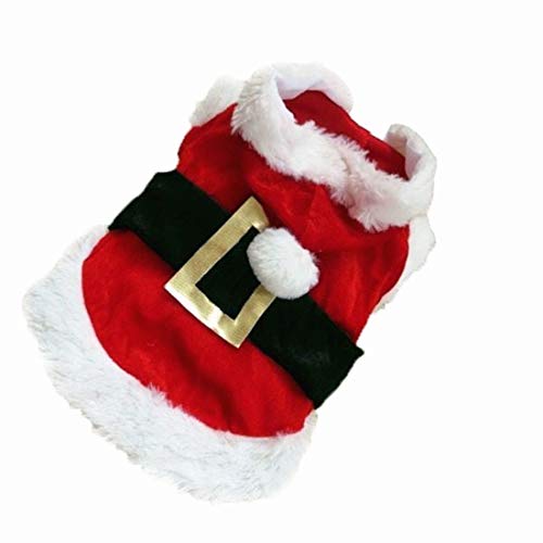 Idepet Santa Dog Costume Christmas Cotton Ropa para Mascotas Invierno Sudadera con Capucha Ropa para Perros Ropa para Mascotas Chihuahua Yorkshire Poodle