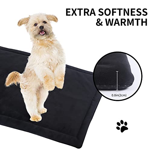 IEUUMLER Colchón Grueso para Perros, Resistente al Agua, para Perros y Gatos Pequeños, Medianos y Grandes FC004 (89*58cm, Black)