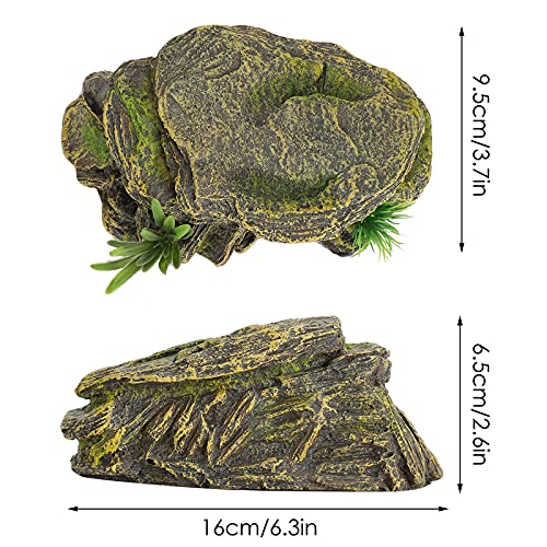 iFCOW Adorno de acuario para reptiles, tortuga, plataforma de escalada de resina, cueva, pecera, acuario, paisajismo, decoración, ornamento