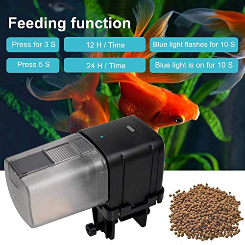 iLONDA Alimentador Automático Peces, Dispensador de Alimentos para Peces, Alimentador de Acuarios, Dispositivo Alimentación Acuarios, Alimentador de Peces Controlable, AA con Pilas(Sin Batería)