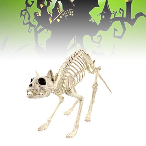 IMIKEYA Halloween Esqueleto Gato Rata Esqueleto Gato Huesos Reaper Huesos Animales Esqueleto Utilería para Interior Exterior Escena Escalofriante Fiesta Favores