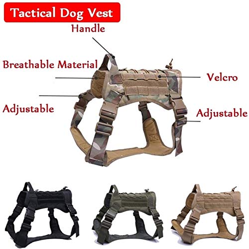 Impermeable 1000D Sistema De Nylon Molle Chaleco Táctico For Perros Arnés De Entrenamiento Militar Perro De Caza Chaleco For Perros Arnés For Perros De Policía Training ( Color : Green , Size : L )