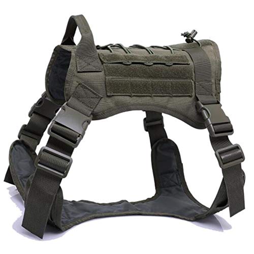 Impermeable 1000D Sistema De Nylon Molle Chaleco Táctico For Perros Arnés De Entrenamiento Militar Perro De Caza Chaleco For Perros Arnés For Perros De Policía Training ( Color : Green , Size : L )