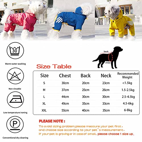 Impermeable para Mascotas,Chubasquero para Perro De Cuatro Patas Impermeable,Todo Incluido,Ajustable Chubasqueros Impermeables con Capucha,Chubasqueros Impermeables con Tiras Reflectantes (XL, Azul)