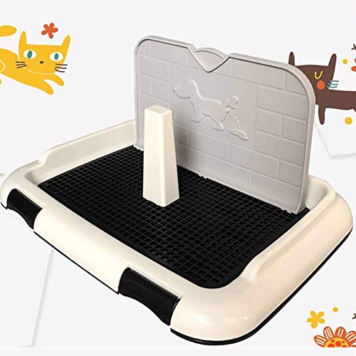 Inodoro Inodoro para Cachorros, Inodoro para Perros de Interior al Aire Libre Orinal Bandeja de Plástico Antisalpicaduras Bandeja de Entrenamiento para Cachorros Y Mascotas Con Pared de Simulación