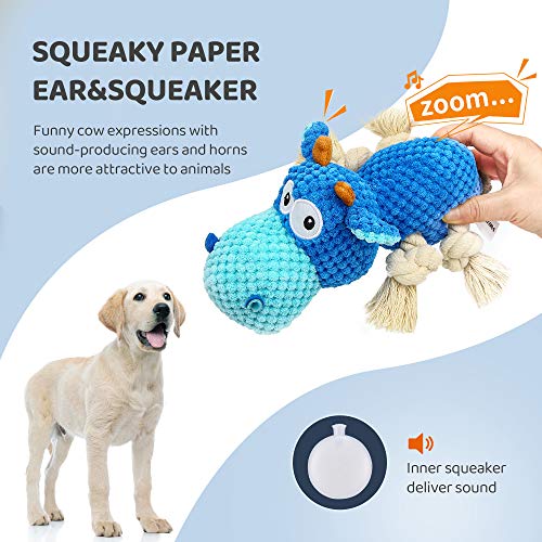 Iokheira Juguete para Perro,Juguete Chirriante Interactivo para Perros, Robusto Juguete Masticable para Perros con Material de Algodón y Papel Arrugado