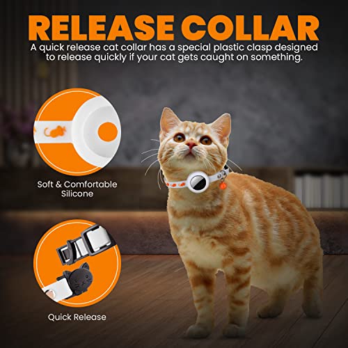 iPCA Collar Gato para Air Tag, Collar Gato Antiahogo con Apple AirTag, Gatos Accesorios con Apple Tag, Collar Para Gato para AirTag Apple, Collares para Gatos con Tag Apple, Localizador GPS para Gatos