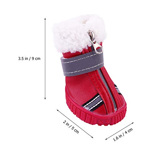 iplusmile Botines de Nieve para Perros Botas de Perrito de Invierno Botas para Perros Resistentes a Prueba de Perros Zapatos de Animal Doméstico a Prueba de Agua con Suela