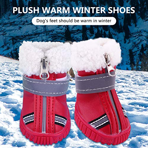 iplusmile Botines de Nieve para Perros Botas de Perrito de Invierno Botas para Perros Resistentes a Prueba de Perros Zapatos de Animal Doméstico a Prueba de Agua con Suela