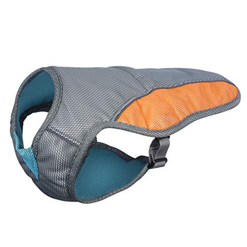 iplusmile Chaleco Fresco para Perros Abrigo de Refrigeración de Verano Ropa para Mascotas Chaqueta de Refrigeración Transpirable con Correas Laterales Ajustables para Perros (Naranja Talla