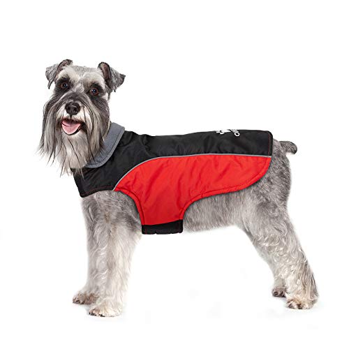 IREENUO Abrigo Perro, Abrigo Impermeable para Perro Pequeños Medianos, Chaqueta Perro Cálida con Forro Polar & Seguridad Reflectantes Tiras