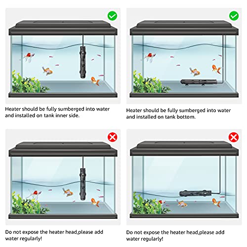 IREENUO Calentador para Acuario Varilla de Calentamiento de Acuario Digital de Temperatura Ajustable con Pantalla LED y Controlador de Temperatura Externo (200W)