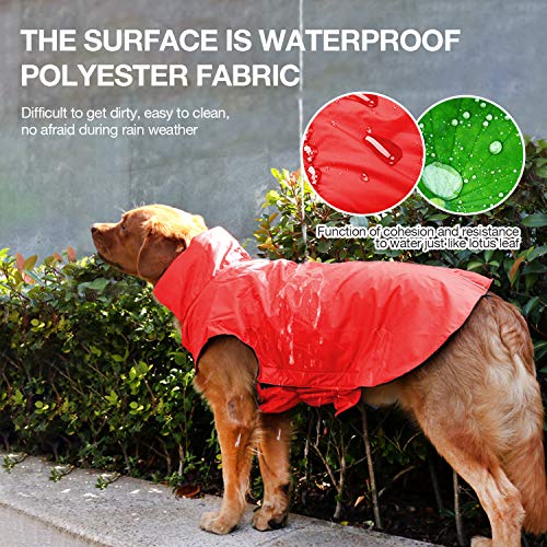 IREENUO Chaqueta 100% Impermeable para Mascotas Perros Abrigos de Invierno cálido Rojo-2XL