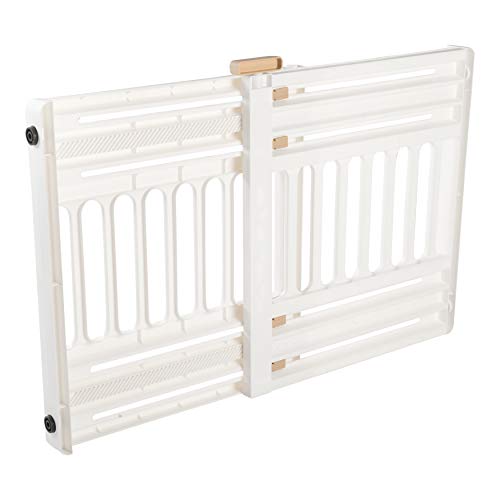 Iris Ohyama, Puerta de Seguridad para Mascotas con Ajuste a presión, Extensible de 61 a 100 cm, Cierre Manual, 2 Almohadillas a Cada Lado, para Perro - Pet Barrier PBR-600 - Blanco