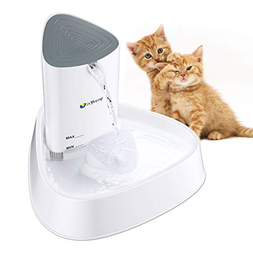 isYoung Fuente para Gatos Fuente Silencioso 1.5 L Bebedero Automático Fuente de Agua para Perros y Gatos Sano e Higiénico con Luz LED y Filtro de Carbón