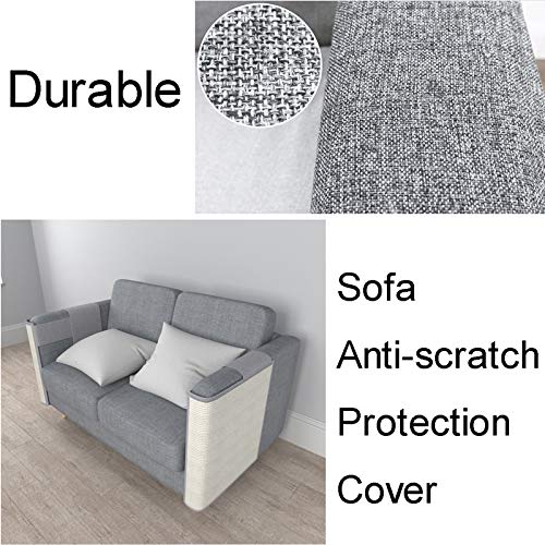 Italdos Alfombra Rascador para Gatos Afilador de Uñas de Sisal para Mascotas Protector para Esquina de Sofá o Sillón - 60x50cm para Lado Derecho