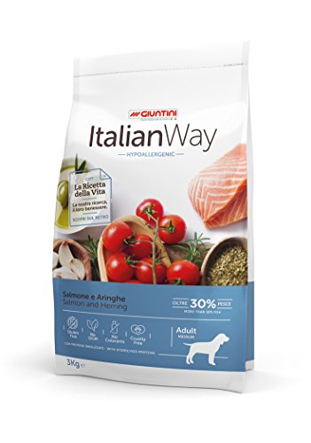 Italian Way Alimento para Perros hipoalergénico de salmón y arenques – Adult – Medium – 3 kg