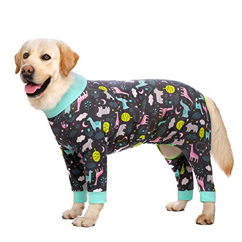 IUOU Pijamas para Perros medianos Grandes para Mascotas, Ropa para Perros, Mono para   Disfraz de Perro, Abrigo para Perros, Ropa Estampada de Dibujos Animados, Camisa, Ropa para Perros