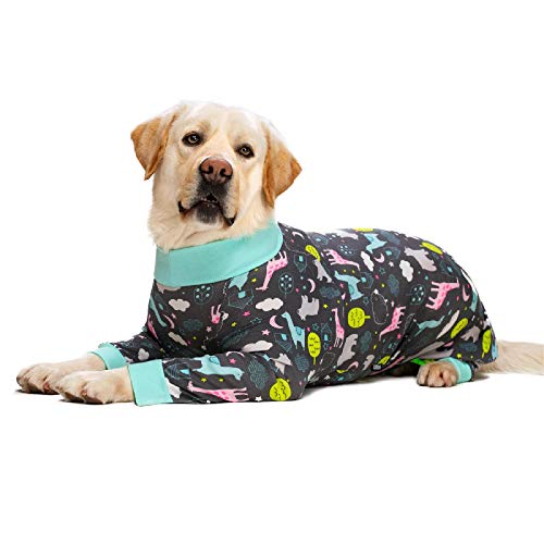 IUOU Pijamas para Perros medianos Grandes para Mascotas, Ropa para Perros, Mono para   Disfraz de Perro, Abrigo para Perros, Ropa Estampada de Dibujos Animados, Camisa, Ropa para Perros