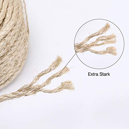 IZSUZEE Cuerda de Sisal, Cuerda de 6mm (40m), Adecuada para Rascador para Gatos, Juguete Gato y Arbol para Gatos. También Apto para Jardin, Jardineria y DIY.