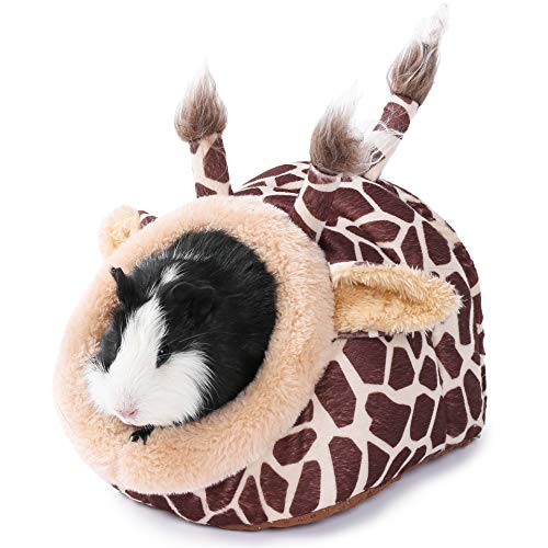 JanYoo Hámster Guinea Pig Suministros Accesorios Cama Casa Erizo Jaula Suministros Chinchilla Ferret Rata Gerbo (S,Jirafa)