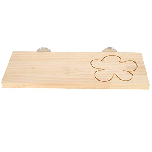 Jarchii Almohadilla de Madera para hámster de Pino de Madera, Pedal para hámster, Juguetes para Jugar a la Mesa para Conejos(VV43 Flower Long Springboard)