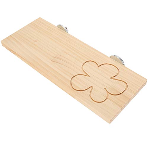 Jarchii Almohadilla de Madera para hámster de Pino de Madera, Pedal para hámster, Juguetes para Jugar a la Mesa para Conejos(VV43 Flower Long Springboard)