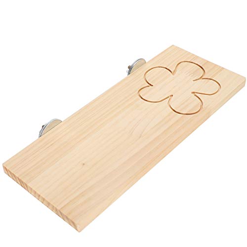 Jarchii Almohadilla de Madera para hámster de Pino de Madera, Pedal para hámster, Juguetes para Jugar a la Mesa para Conejos(VV43 Flower Long Springboard)