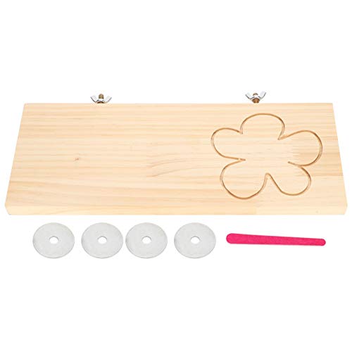 Jarchii Almohadilla de Madera para hámster de Pino de Madera, Pedal para hámster, Juguetes para Jugar a la Mesa para Conejos(VV43 Flower Long Springboard)