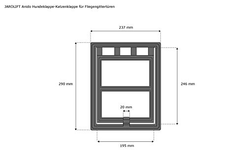 jarolift - Anido Puerta Gatera para Mascotas / Gatera para Puerta Mosquitera Giratoria