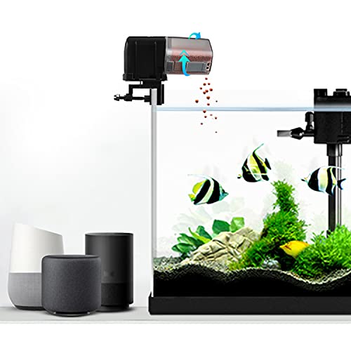 JasCherry Comederos de Peces Automáticos, Alimentador Automático Acuario, Dispensador de alimento para Peces con Control Remoto WiFi, Adecuado para Acuario Pecera en Vacaciones Fin de Semana