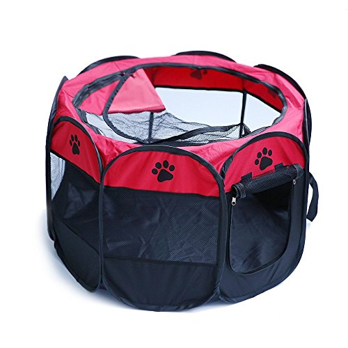 Jaula estilo parque para mascotas de Meiying, ideal para perros y gatos, portátil, plegable, caseta de ejercicio, para uso en interiores y exteriores