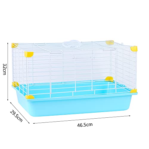 Jaula para Conejos/cobayas Cierre de Seguridad Jaula casa para Animales pequeños Jaula Conejos (Azul)