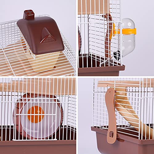 Jaula para Hámster Roborowski Jaula para Hamster 33*25.6*35.5CM jaulas Hamsters pequeña Bebedero comedero (S101)