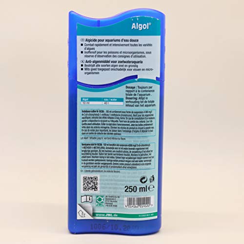 JBL - Limpiador de algas «Algol» para acuariofilia - 100 ml (Para 1000 l)