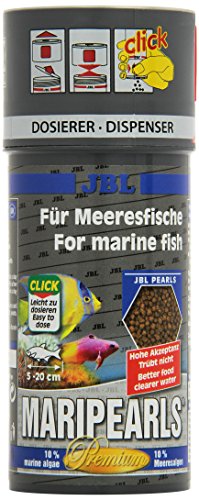 JBL MariPearls Click 250 ml, Granulado Principal de Alimentos para Peces Marinos, con dosificador Click