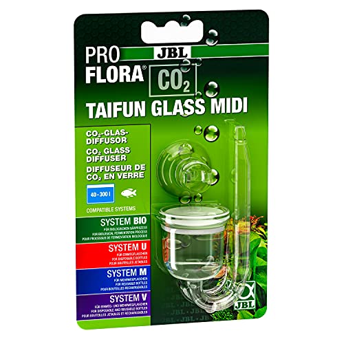 JBL PROFLORA CO2 Taifun Glass Midi Difusor CO2 para acuarios de Agua Dulce de 40-300 litros, de Cristal