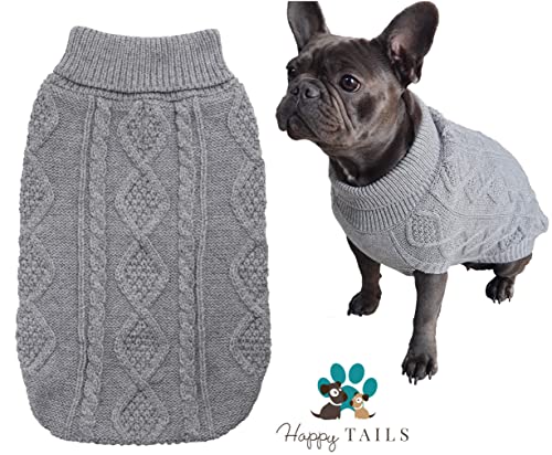 Jersey de invierno para perro, abrigos para perro, suéter para mascotas, suéter cálido para perro, gato, chaleco para mascotas, para perro, gato, pequeño, mediano, ropa para perro (gris, mediano)