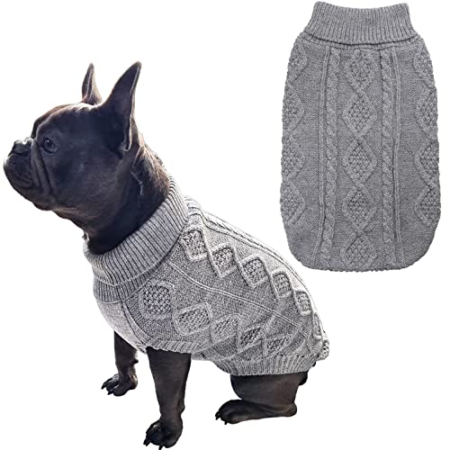 Jersey de invierno para perro, abrigos para perro, suéter para mascotas, suéter cálido para perro, gato, chaleco para mascotas, para perro, gato, pequeño, mediano, ropa para perro (gris, mediano)