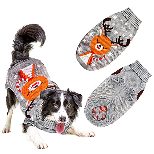 Jersey de Navidad Perro, Perros Ropa Invierno Perros Suéteres Abrigos Disfraz de Cachorro Suéter Mascotas Jersey de Punto para Mascotas Ropa de Invierno cálida para Perros y Gatos (XL)