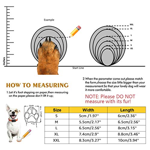 JiAmy 2 Piezas Zapatos para Perros Botas Impermeables para Perros Botines para Perros de Nieve Protección para Patas de Perros con Suela Antideslizante, para Pastor, Rottweiler