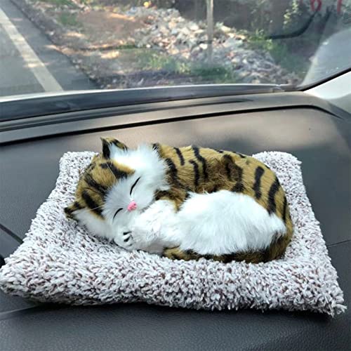 JiangYC Lindo Juguete de Animal de Felpa de Gato simulado, Gato de Felpa durmiendo Que croaks, Perfecto para Regalos de cumpleaños, decoración para el hogar,D